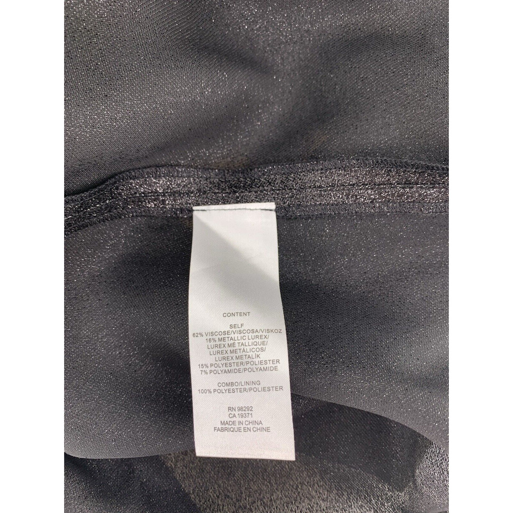 NWT Tibi Lame Flap Cuff Crewneck Top Blouse Black Sparkle 2 - Picture 12 of 16